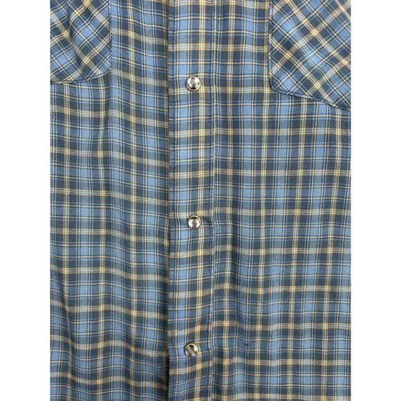 Dickson Jenkins Pearl Snap Shirt Mens Large Blue Plaid Long Sleeve Western Texas - Picture 3 of 12